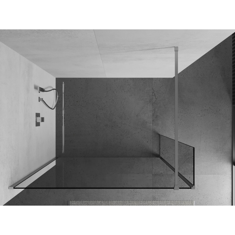 Mexen Kioto Walk-in shower wall 95 x 40 cm, transparent, chrome - 800-095-212-01-00-040