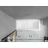 Mexen Cube rectangular bathtub 180 x 80 cm with panels and a 3-wing screen 120 cm, Transparent, Black - 550518080X9012037000