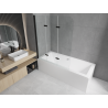 Mexen Cube rectangular bathtub 180 x 80 cm with panels and a 3-wing screen 120 cm, Transparent, Black - 550518080X9012037000