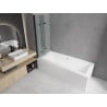 Mexen Cube rectangular bathtub 180 x 80 cm with panels and a 3-wing screen 120 cm, Transparent, Black - 550518080X9012037000