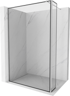 Mexen Kioto Walk-in Shower Wall 120 x 30 cm, Black Pattern, Chrome - 800-120-212-01-70-030