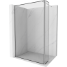 Mexen Kioto Walk-in Shower Wall 160 x 40 cm, Black Pattern, Chrome - 800-160-212-01-70-040