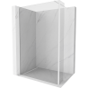 Mexen Kioto Walk-in Shower Wall 100 x 30 cm, Transparent, White - 800-100-212-20-00-030