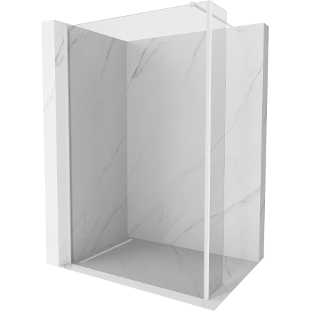 Mexen Kioto Walk-In Shower Screen 135 x 30 cm, Transparent, White - 800-135-212-20-00-030