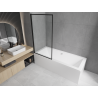Mexen Cube rectangular bathtub 180 x 80 cm with enclosure and 1-wing screen 80 cm, black pattern - 550518080X9308017070
