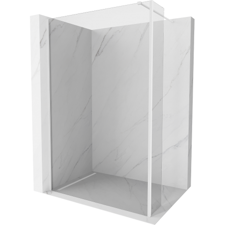 Mexen Kioto Walk-in Shower Wall 160 x 40 cm, transparent, white - 800-160-212-20-00-040