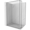 Mexen Kioto Walk-in Shower Wall 100 x 40 cm, Black Pattern, White - 800-100-212-20-70-040