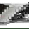 Mexen Kioto Walk-in Shower Wall 100 x 40 cm, Black Pattern, White - 800-100-212-20-70-040