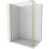 Mexen Kioto Walk-in Shower Wall 125 x 30 cm, Transparent, Gold - 800-125-212-50-00-030