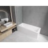 Mexen Cubik rectangular bathtub 150 x 70 cm with casing and 1-wing screen 70 cm, transparent, chrome - 550315070X9007010100