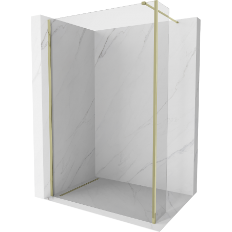 Mexen Kioto Walk-in Shower Wall 150 x 30 cm, Transparent, Gold - 800-150-212-50-00-030