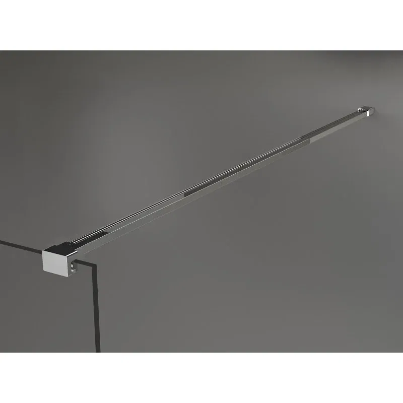 Mexen Kioto Freestanding Shower Wall 130 x 200 cm, Black Frame 8 mm, Chrome - 800-130-002-01-70