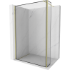 Mexen Kioto Walk-in Shower Wall 140 x 30 cm, Black Frame, Gold - 800-140-212-50-70-030