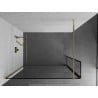 Mexen Kioto Walk-in Shower Wall 140 x 30 cm, Black Frame, Gold - 800-140-212-50-70-030