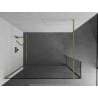 Mexen Kioto Walk-in Shower Wall 95 x 30 cm, Transparent, Brushed Gold - 800-095-212-55-00-030