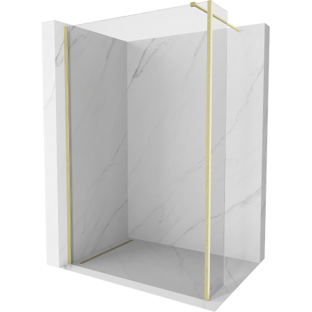 Mexen Kioto Walk-in Shower Panel 135 x 30 cm, transparent, brushed gold - 800-135-212-55-00-030