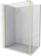 Mexen Kioto Walk-in Shower Wall 100 x 40 cm, transparent, brushed gold - 800-100-212-55-00-040