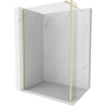 Mexen Kioto Walk-in Shower Wall 160 x 40 cm, transparent, brushed gold - 800-160-212-55-00-040