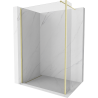 Mexen Kioto Walk-in Shower Wall 140 x 40 cm, transparent, brushed gold - 800-140-212-55-00-040