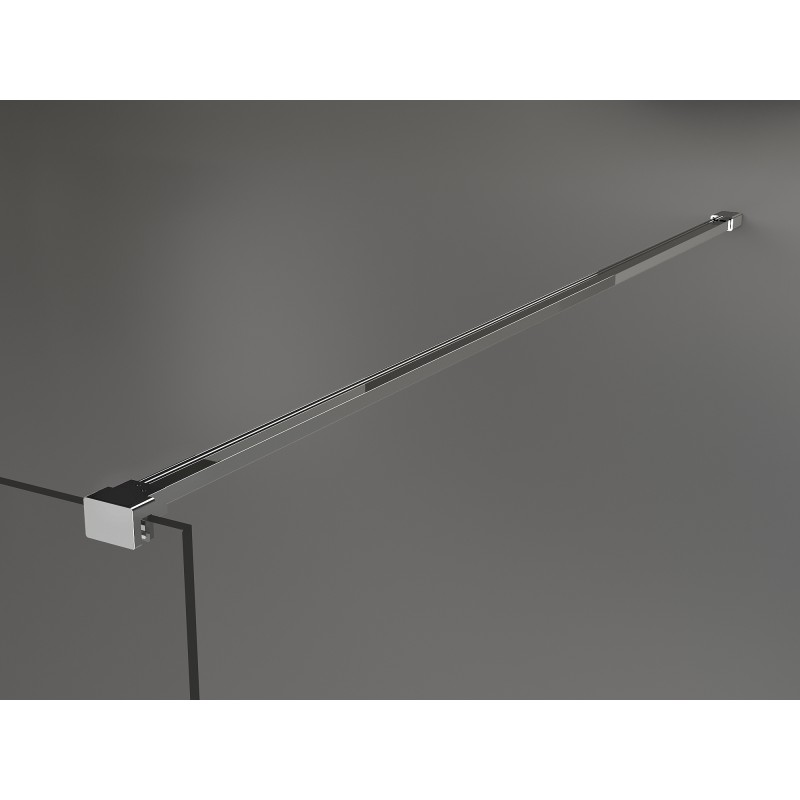 Mexen Kioto Freestanding Shower Wall 130 x 200 cm, Stripes 8 mm, Chrome - 800-130-002-01-09