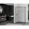 Mexen Kioto Shower Screen Walk-in 150 x 30 cm, Black Frame, Brushed Gold - 800-150-212-55-70-030