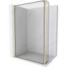 Mexen Kioto Walk-in Shower Panel 100 x 40 cm, Black Pattern, Brushed Gold - 800-100-212-55-70-040