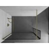 Mexen Kioto Walk-in Shower Panel 100 x 40 cm, Black Pattern, Brushed Gold - 800-100-212-55-70-040