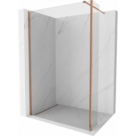 Mexen Kioto Walk-in Shower Wall 135 x 30 cm, transparent, rose gold - 800-135-212-60-00-030