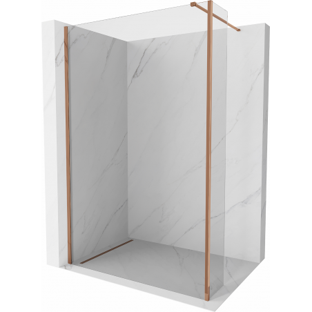 Mexen Kioto Walk-In Shower Wall 180 x 30 cm, Transparent, Rose Gold - 800-180-212-60-00-030