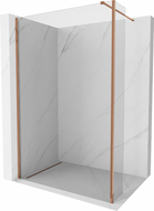 Mexen Kioto shower wall Walk-in 145 x 30 cm, transparent, rose gold - 800-145-212-60-00-030