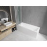 Mexen Cubik rectangular bathtub 150 x 70 cm with casing and 120 cm 3-panel screen, transparent, chrome - 550315070X9012030100