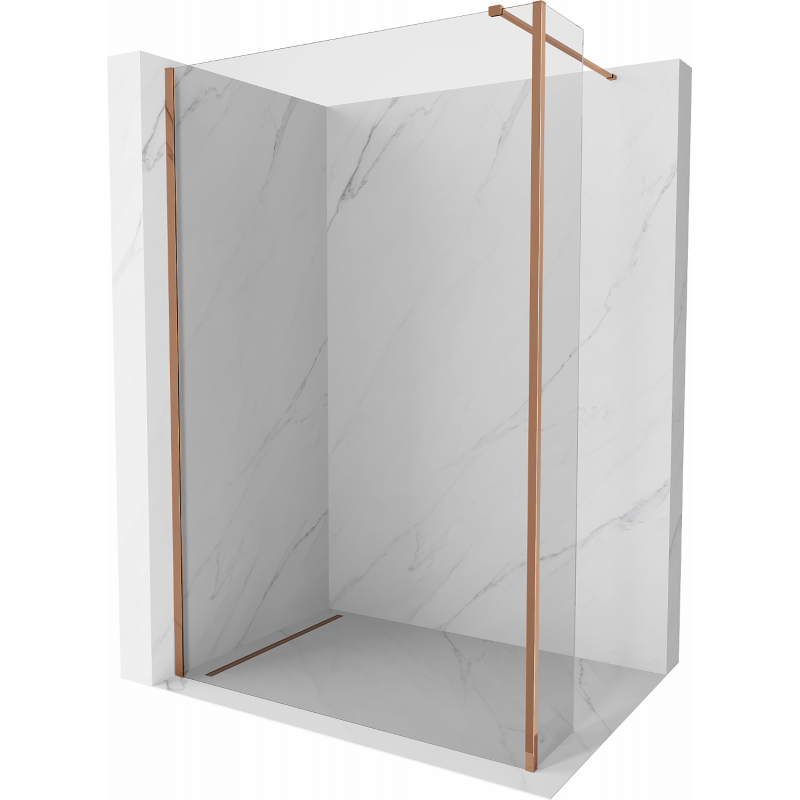 Mexen Kioto Walk-in Shower Wall 140 x 40 cm, transparent, rose gold - 800-140-212-60-00-040