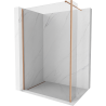 Mexen Kioto Walk-in shower wall 110 x 30 cm, transparent, brushed copper - 800-110-212-65-00-030