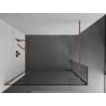Mexen Kioto Walk-in Shower Wall 105 x 40 cm, Transparent, Brushed Copper - 800-105-212-65-00-040