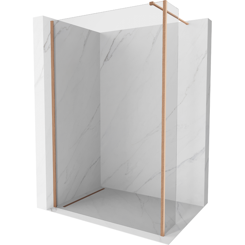Mexen Kioto Walk-in Shower Wall 155 x 40 cm, transparent, brushed copper - 800-155-212-65-00-040