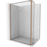 Mexen Kioto Walk-in Shower Wall 140 x 40 cm, Black Pattern, Brushed Copper - 800-140-212-65-70-040