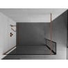 Mexen Kioto shower wall Walk-in 120 x 40 cm, black frame, brushed copper - 800-120-212-65-70-040