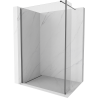 Mexen Kioto Walk-in shower wall 180 x 40 cm, transparent, brushed gun gray - 800-180-212-66-00-040
