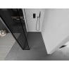 Mexen Kioto Walk-in Shower Wall 150 x 30 cm, Black Frame, Brushed Gun Gray - 800-150-212-66-70-030