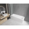 Mexen Cubik rectangular bathtub 160 x 70 cm with casing and 1-panel screen 70 cm, transparent, black - 550316070X9007017000