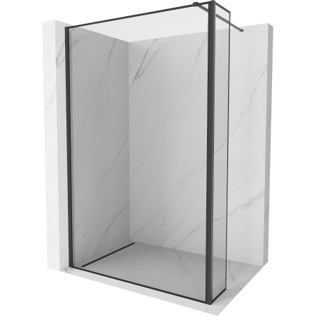 Mexen Kioto Walk-in Shower Wall 100 x 40 cm, Black Frame, Black - 800-100-212-70-70-040