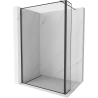 Mexen Kioto Walk-in Shower Wall 100 x 40 cm, Black Frame, Black - 800-100-212-70-70-040