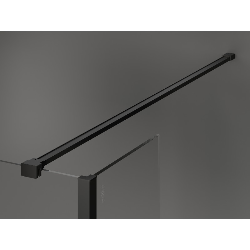 Mexen Kioto Walk-in shower screen 90 x 40 cm, black frame, black - 800-090-212-70-70-040