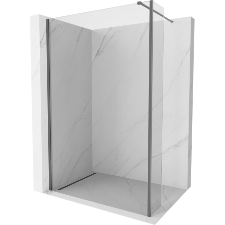 Mexen Kioto Walk-in Shower Wall 135 x 40 cm, transparent, gun metal - 800-135-212-95-00-040