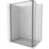 Mexen Kioto Walk-in Shower Screen 120 x 30 cm, Black Frame, Gun Metal - 800-120-212-95-70-030