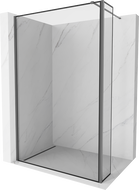 Mexen Kioto Walk-in Shower Screen 120 x 30 cm, Black Frame, Gun Metal - 800-120-212-95-70-030