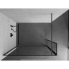 Mexen Kioto Walk-in Shower Screen 120 x 30 cm, Black Frame, Gun Metal - 800-120-212-95-70-030