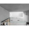 Mexen Cubik rectangular bathtub 160 x 70 cm with panel and 3-wing 120 cm screen, transparent, black - 550316070X9012037000