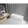 Mexen Cubik rectangular bathtub 160 x 70 cm with casing and 3-panel screen 120 cm, transparent, black - 550316070X9012037000