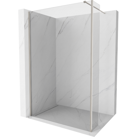Mexen Kioto Walk-in Shower Panel 135 x 40 cm, Transparent, Brushed Nickel - 800-135-212-97-00-040